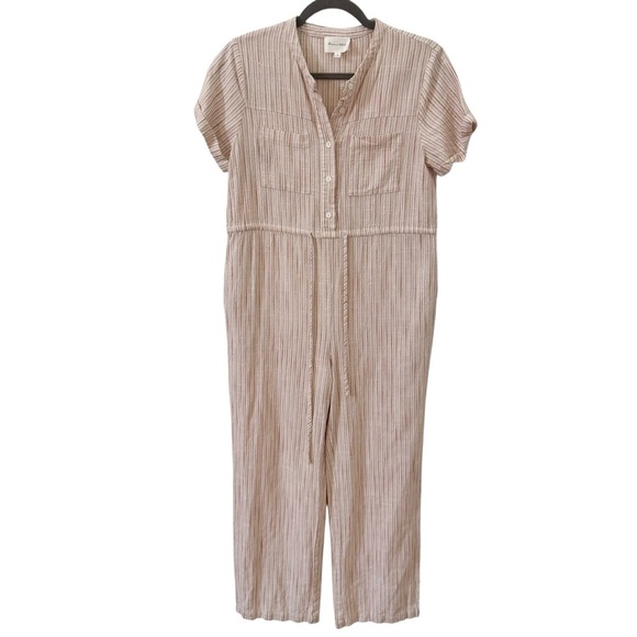 Line + Dot Pascal Jumpsuit Cream Orange Striped Size Small - Picture 5 of 16